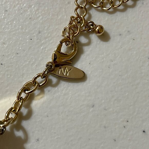 New York & Co Choker Necklace Band Rigid Gold Tone Clasp - Picture 4 of 4